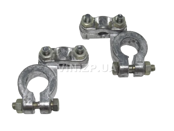 Клемма аккумулятора АКБ универсальная ПЛАЗМА свинец, усиленная 350 гр, к-кт 2шт 2