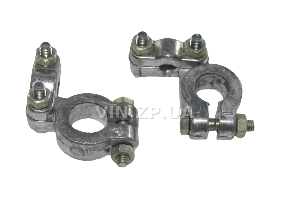 Клемма аккумулятора АКБ универсальная ПЛАЗМА свинец, усиленная 350 гр, к-кт 2шт