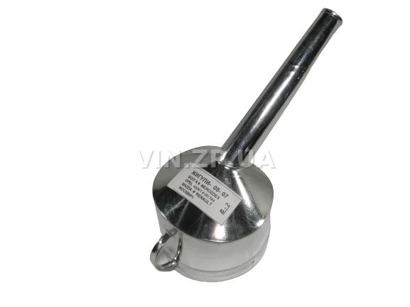 Лейка топливная 1.0л носик d 25мм прямой ВИДЕКС бензин, дизель, с сеткой-фильтром, оцинкованная Б-2 2