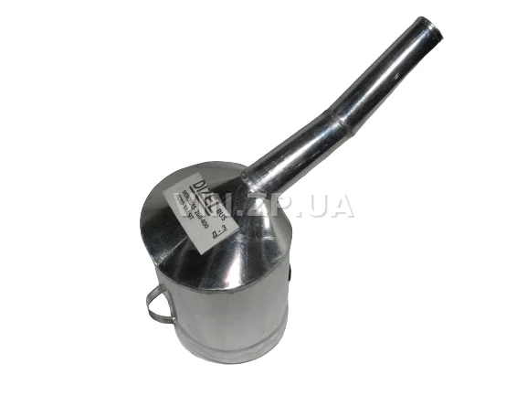 Лейка топливная 1.5л, носик d 25мм с изгибм ВИДЕКС бензин, дизель, с сеткой-фильтром, оцинкованная Д-3 2