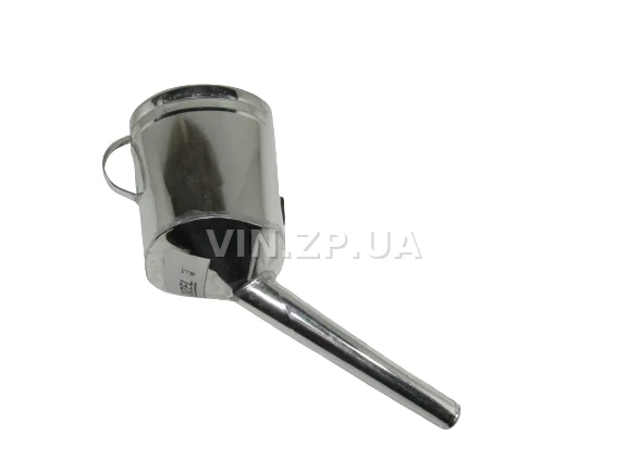 Лейка топливная 1.5л носик d 25мм прямой ВИДЕКС бензин, дизель, с сеткой-фильтром, оцинкованная Д-1 5