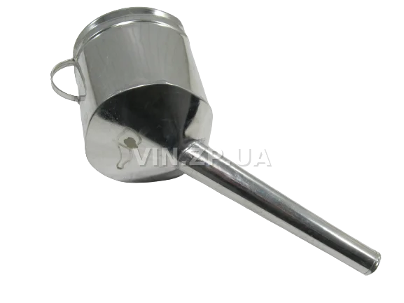 Лейка топливная 1.5л носик d 25мм прямой ВИДЕКС бензин, дизель, с сеткой-фильтром, оцинкованная Д-1 7