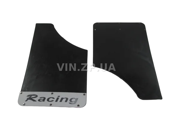 Брызговики SPARCO 360 х 220мм универсальные, нержавеющая накладка "RACING", к-кт 2шт, мягкий капрон 3