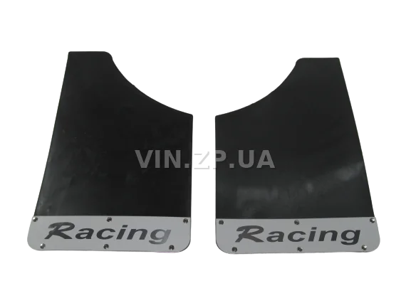 Брызговики SPARCO 360 х 220мм универсальные, нержавеющая накладка "RACING", к-кт 2шт, мягкий капрон 4