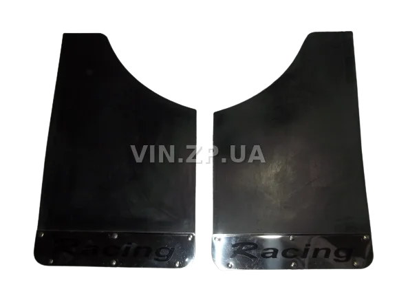 Брызговики SPARCO 360 х 220мм универсальные, нержавеющая накладка "RACING", к-кт 2шт, мягкий капрон