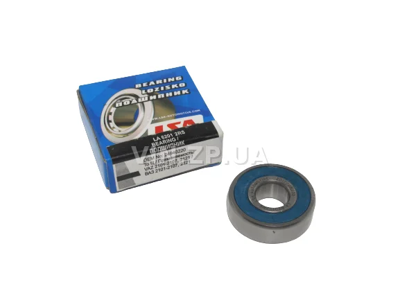 Подшипник генератора LSA ВАЗ 2101, 2102, 2103, 2104, 2105, 2106, 2107, 2121, 2108, 2109, 21099, Таврия 1102, 1103, 1105, задний малый 6201 2RS 1