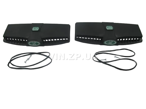 Дефлектор воздухозаборника капота ВАЗ 2101, 2102, 2103, 2106 BAGIS зелёный значок ЛАДЬЯ, к-кт 2шт