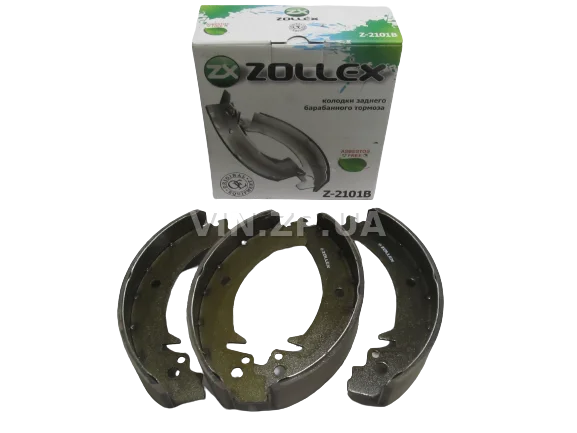 Колодки тормозные задние ZOLLEX ВАЗ 2101, 2102, 2104, 2105, 2107, 2121, 21213, 21214, 2131, 2123, комплект 4шт