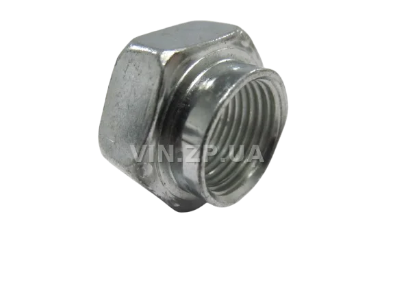 Гайка ступицы правой ВАЗ 2101-2107, 2121, ключ 27, с точками, левая резьба МЕТИЗ М18 х 1.5, 1шт