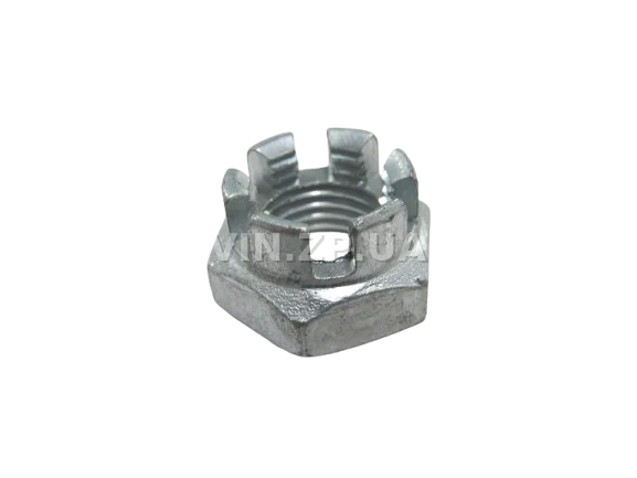 Гайка наконечника рулевых тяг ВАЗ 2101-2107 МЕТИЗ корончатая, М14 х 1.5, 1шт 2