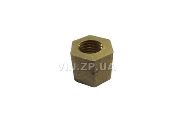 Гайка приемной трубы Сенс, Таврия 1102, 1103, 1105, высота 11 МЕТИЗ латунь, М8 х 1.0, 1шт 2