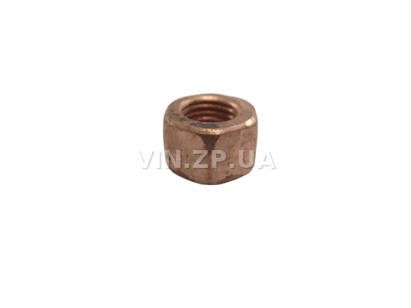 Гайка приемной трубы Сенс, Таврия 1102, 1103, 1105, высота 9 МЕТИЗ омедненная, М8 х 1.0, 1шт 2