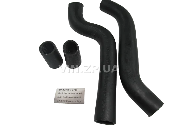 Патрубок радиатора РЕМ ВАЗ 2108, 2109, 21099, карбюратор, охлаждения, комплект 4шт