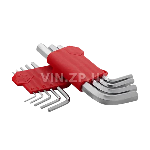 Набор ключей шестигранных INTERTOOL 9шт, короткие 1.5-10мм, CrV 3