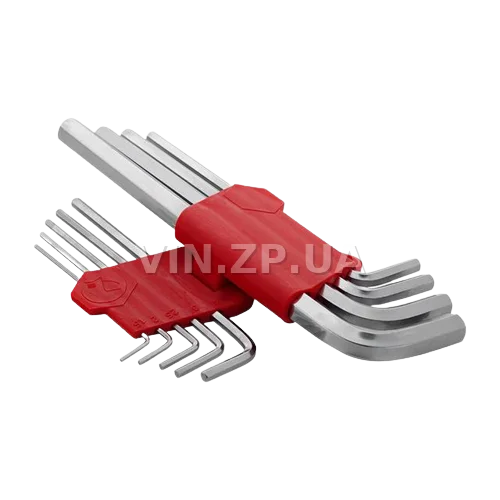 Набор ключей шестигранных INTERTOOL 9шт, середние 1.5-10мм, CrV 3