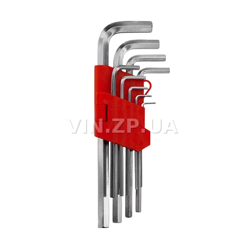 Набор ключей шестигранных INTERTOOL 9шт, середние 1.5-10мм, CrV