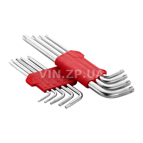 Набор ключей torx "звёздочка" INTERTOOL 9шт, средние, Т10-Т50, CrV 3