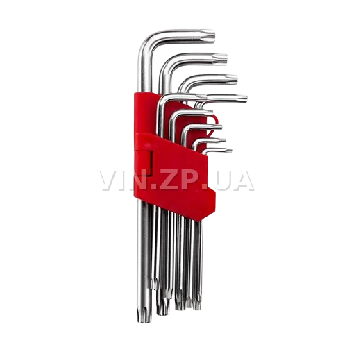 Набор ключей torx "звёздочка" INTERTOOL 9шт, средние, Т10-Т50, CrV