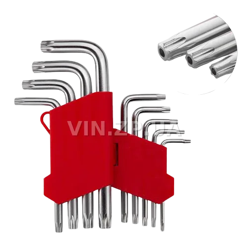 Набор ключей torx "звёздочка" INTERTOOL 9шт, короткие, Т10-Т50, CrV 2