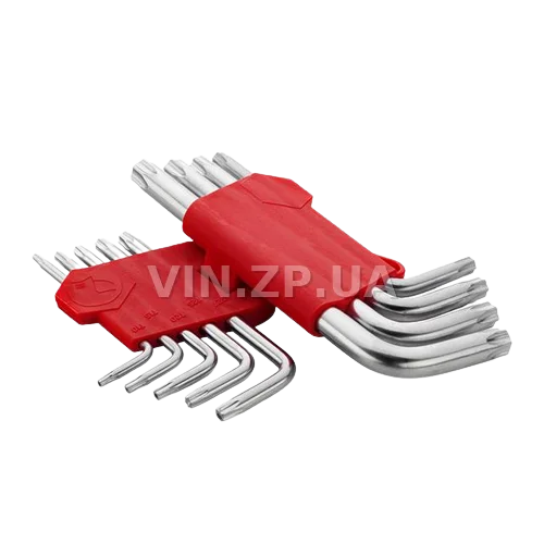 Набор ключей torx "звёздочка" INTERTOOL 9шт, короткие, Т10-Т50, CrV 3