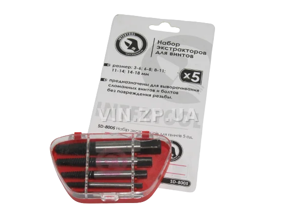 Набор экстракторов INTERTOOL 5 ед З-18 мм, для выкручивания сорванных болтов 2