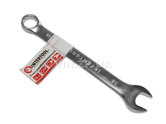 Ключ рожково-накидной CrV 16 мм INTERTOOL