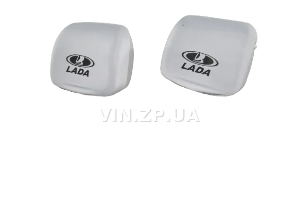 Чехлы на подголовники VRN белые "LADA", комплект 2 шт