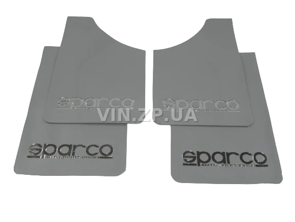 Брызговики SPARCO 360 х 220 мм, универсальные, серые, к-кт 4шт, мягкий капрон 3