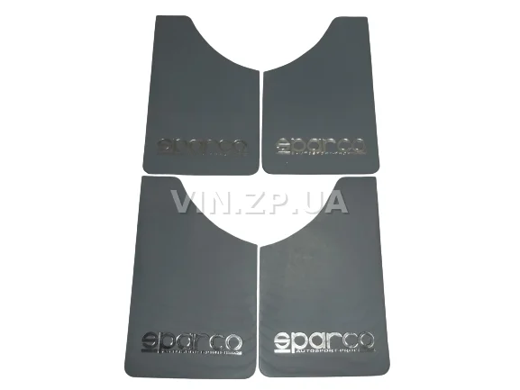 Брызговики SPARCO 360 х 220 мм, универсальные, серые, к-кт 4шт, мягкий капрон