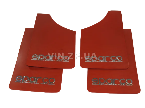 Брызговики SPARCO 360 х 220 мм, универсальные, красные, к-кт 4шт, мягкий капрон 3
