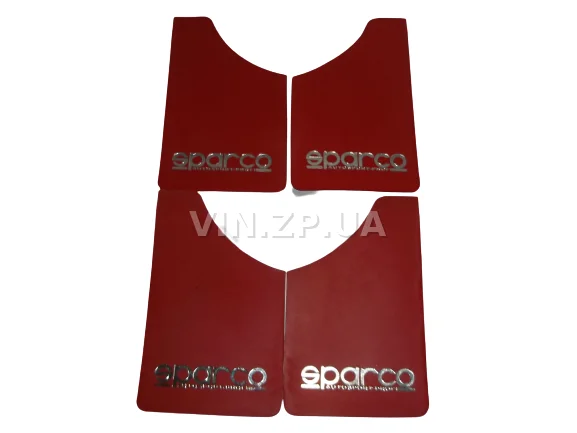 Брызговики SPARCO 360 х 220 мм, универсальные, красные, к-кт 4шт, мягкий капрон