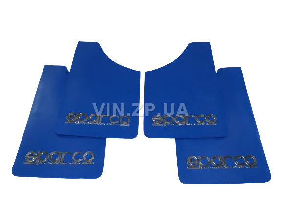 Брызговики SPARCO 360 х 220 мм, универсальные, синие, к-кт 4шт, мягкий капрон 3