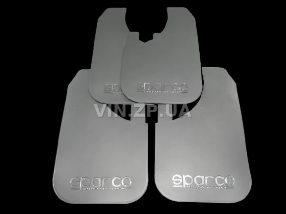 Брызговики SPARCO 430 х 265 мм, универсальные, серые, к-кт 4шт, мягкий капрон