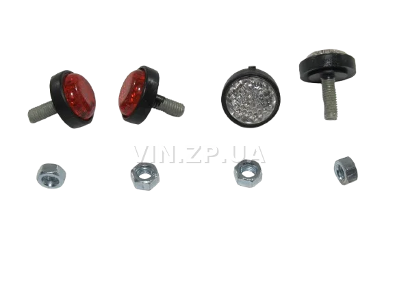 Болт номерного знака со светоотражателем,  красный+белый ELEGANT М 4 х 15 х 1.25, к-кт 4шт 3