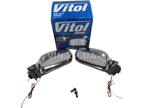 Зеркало ВАЗ 2104, 2105, 2107, с регулировкой и повторителем, хром, к-кт 2шт VITOL 4