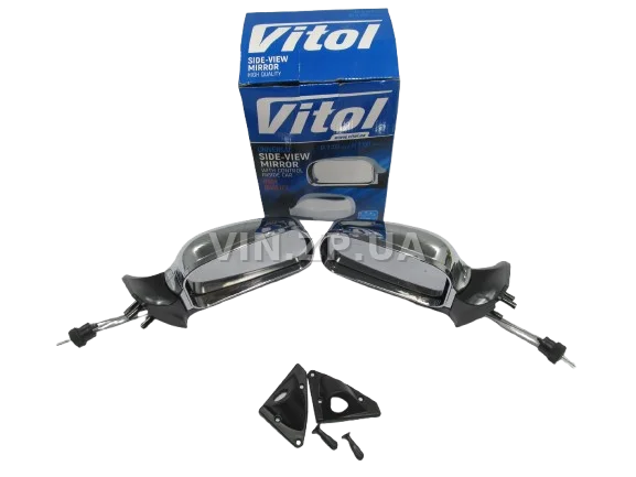 Зеркало ВАЗ 2108, 2109, 21099, 2113, 2114, 2115, с регулировкой, хром, к-кт 2шт VITOL 4