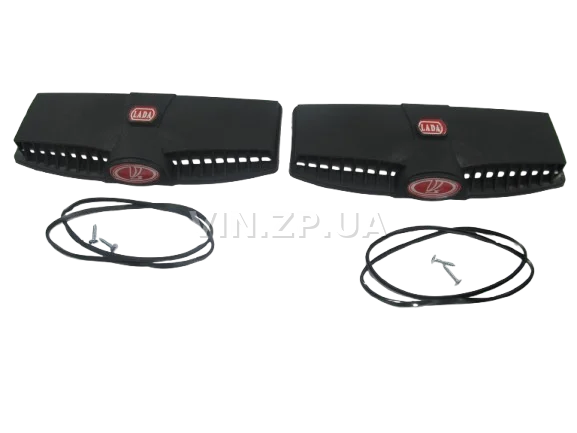 Дефлектор воздухозаборника капота ВАЗ 2101, 2102, 2103, 2106 BAGIS красный значок, к-кт 2шт