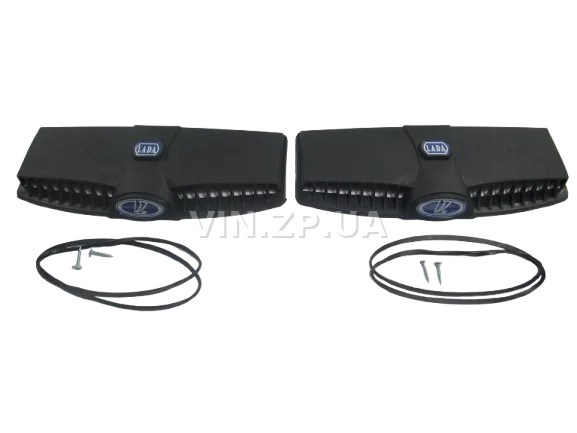 Дефлектор воздухозаборника капота ВАЗ 2101, 2102, 2103, 2106 BAGIS синий значок, к-кт 2шт