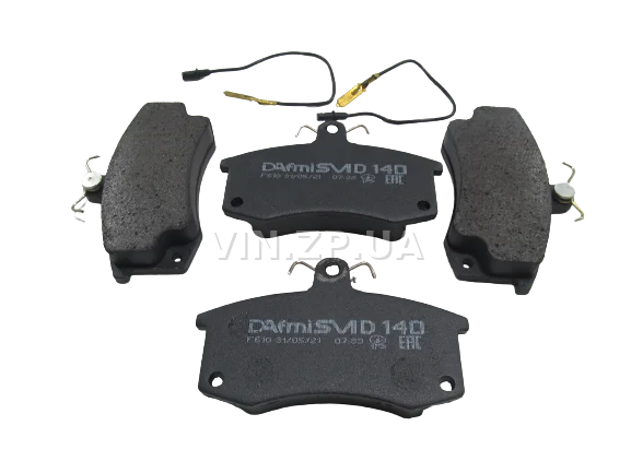 Передние тормозные колодки DAfmi ВАЗ 2110, 2111, 2112, 2170, 2171, 2172, к-кт 4 штуки с датчиком износа, серия Semi Metallic 2