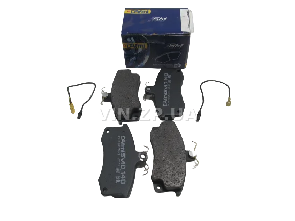 Передние тормозные колодки DAfmi ВАЗ 2110, 2111, 2112, 2170, 2171, 2172, к-кт 4 штуки с датчиком износа, серия Semi Metallic