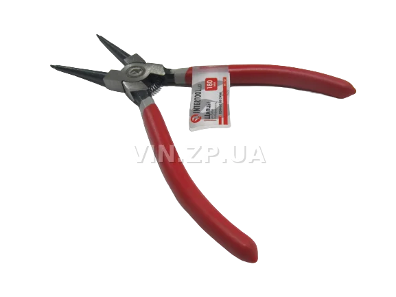 Щипцы снятия установки стопорных колец INTERTOOL 180 мм, прямые на сжатие