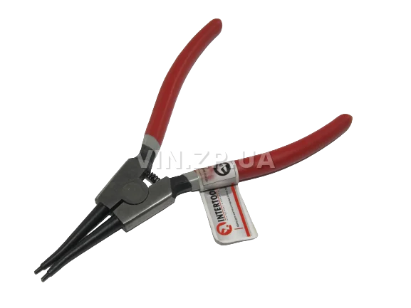 Щипцы снятия установки стопорных колец INTERTOOL 180 мм, прямые на разжим