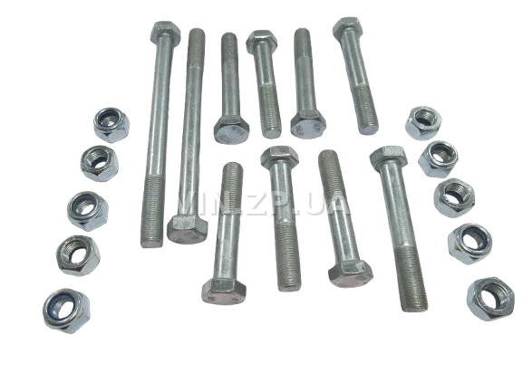 Болт реактивной штанги ВАЗ 2101-2107, к-кт 10 болтов+10 гаек МЕТИЗ М12 x 1.25 x 70/80/150