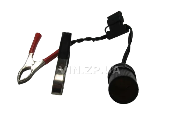 Гнездо переходник прикуривателя ELEGANT 12/24 V, 15 Амп, с предохранителем и крокодилами на АКБ 3