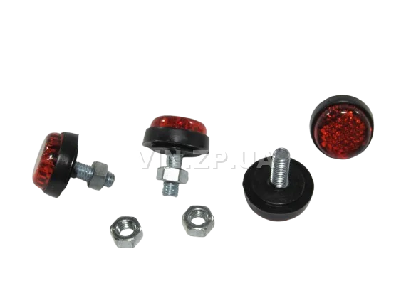 Болт номерного знака со светоотражателем, красный ELEGANT М 4 х 15 х 1.25, к-кт 4шт 3
