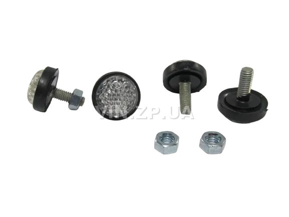 Болт номерного знака со светоотражателем, белый ELEGANT М 4 х 15 х 1.25, к-кт 4шт 3