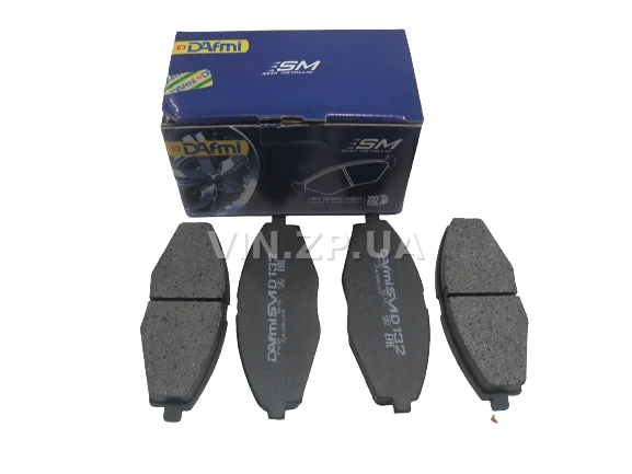 Колодки тормозные передние DAFMI Ланос, Сенс, Матиз, R13", комплект 4шт, серия SM-Semi Metallic, 96316582
