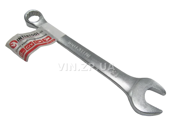 Ключ рожково-накидной CrV 15 мм INTERTOOL