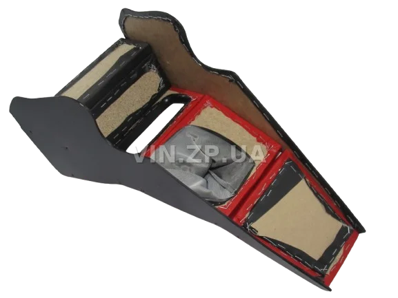 Консоль КПП ВАЗ 2101, 2102, с полкой тоннеля и чехлом для ручки КПП, красно-чёрная АВТОПЛАСТ 3