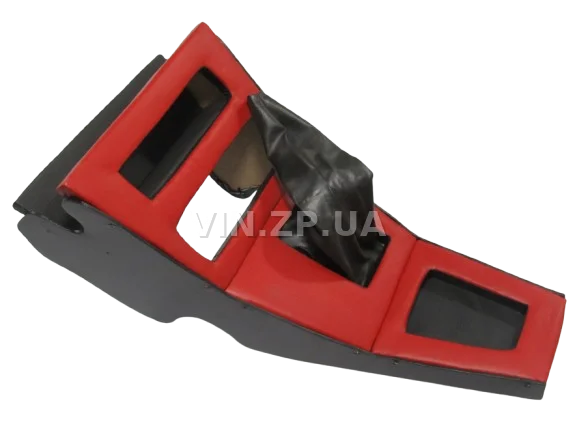 Консоль КПП ВАЗ 2101, 2102, с полкой тоннеля и чехлом для ручки КПП, красно-чёрная АВТОПЛАСТ